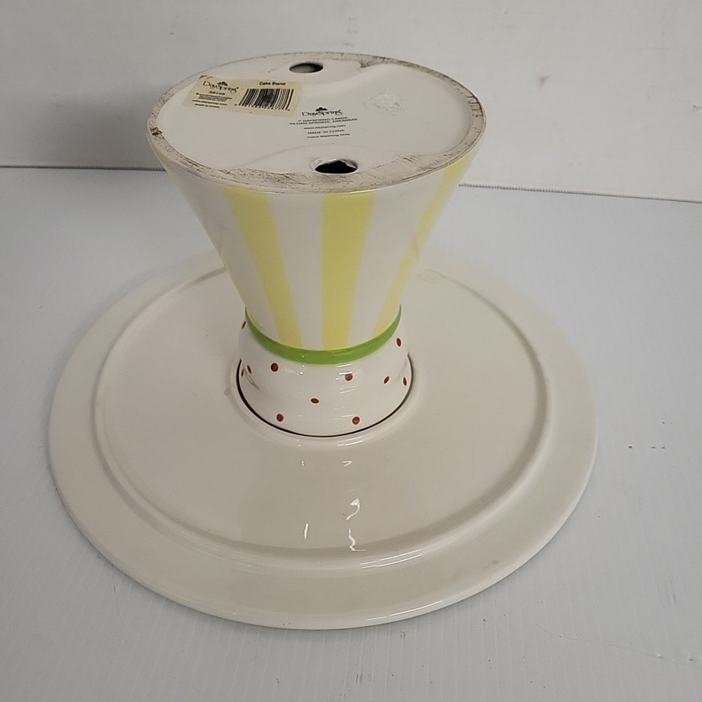 Dayspring 10 3/4"x5 3/4" Ceramic White Cake Stand Birthday Psalm Lord's Blessing - Picture 6 of 6